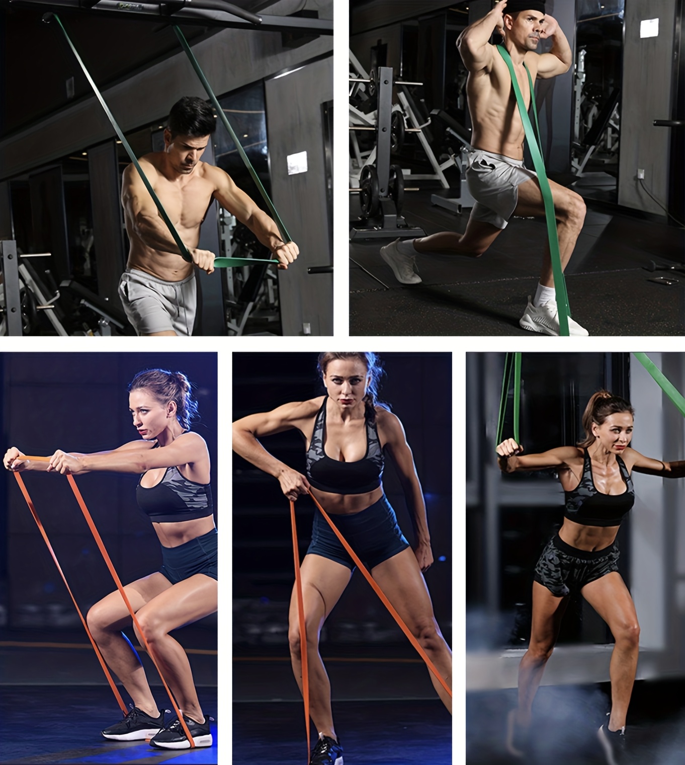 Elastic Band Set, TPE Material Resistance Bands, Long Stretch Bands with 3-5 Strength Levels, Adjustable Exercise Fitness Stretch Bands for Yoga, Pilates, Strength Training, Closed-Loop and Long Stretch Bands Set for Full Body Muscle Workout, Hips