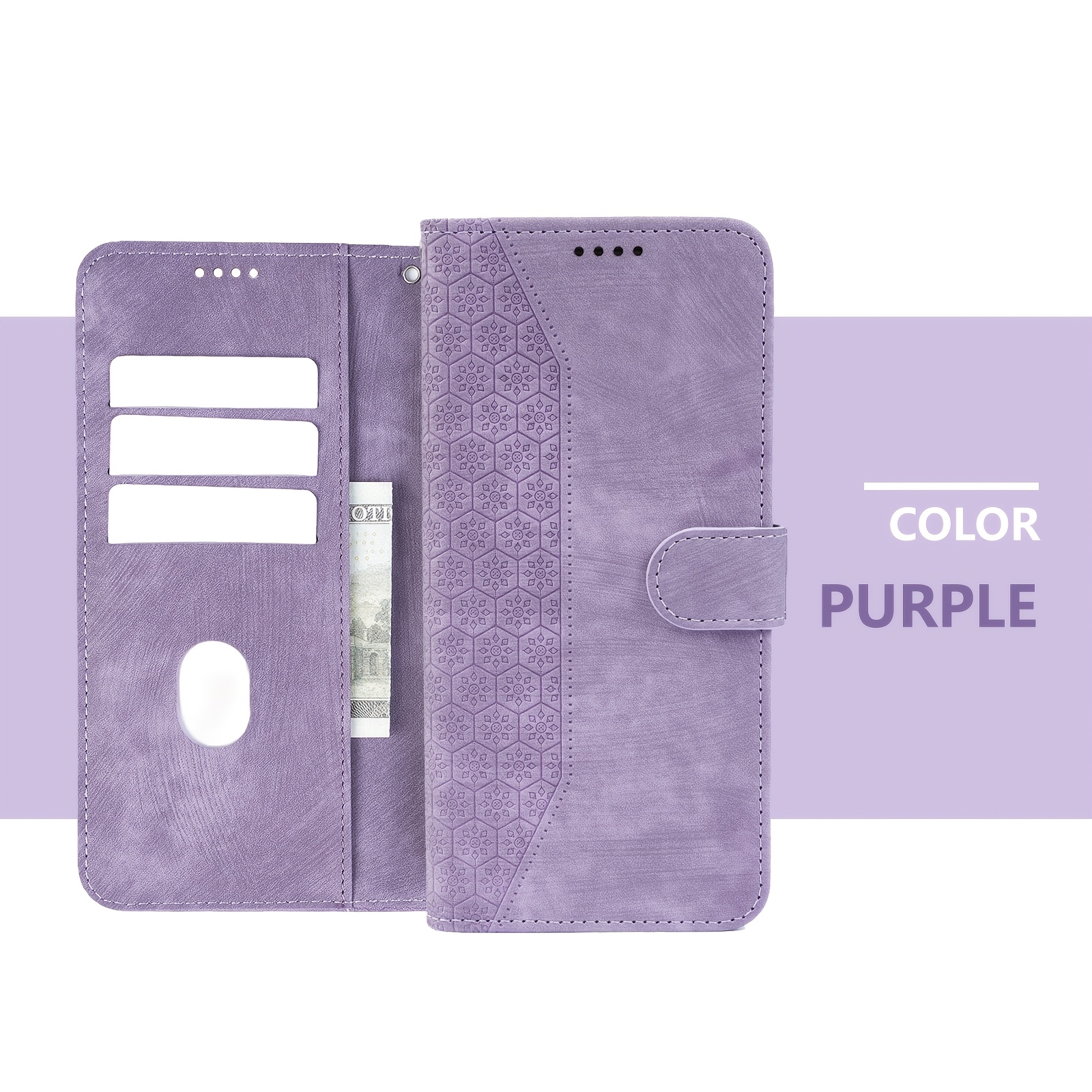 TEMU Phone Case - [for Wallet Case] Floral Embossing Design Wallet Phone Shell Phone Case Compatible With For Galaxy A54 5g, A55 5g, A56 5g Flip