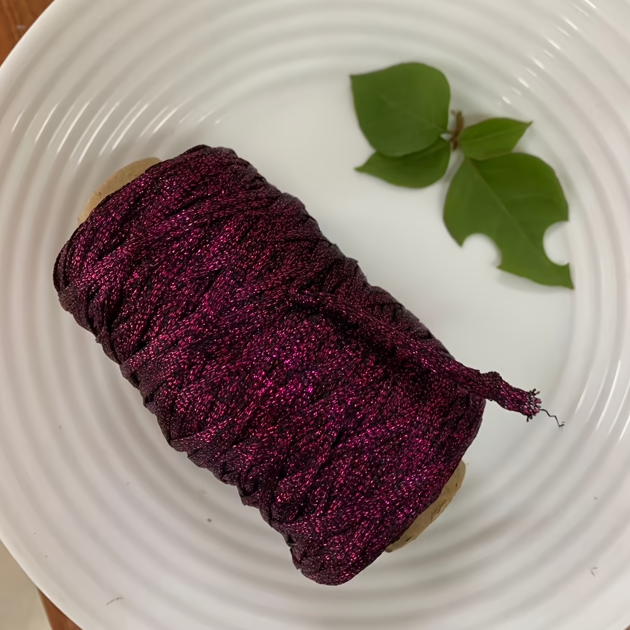 TEMU 155 Yards Beautiful + Rose Red 5mm Thick Golden And Material Hollow Crochet Yarn. Very Suitable For Hand Knitting, Crafts, Used To Make Hook ,