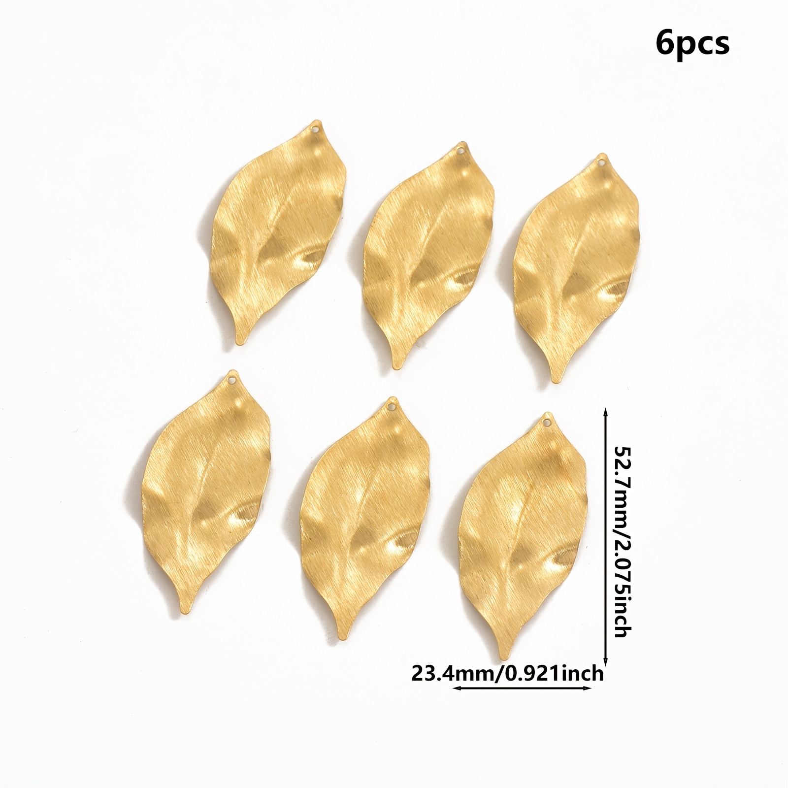 6pcs Original Brass DIY Jewelry Accessories, Leaf Pendants