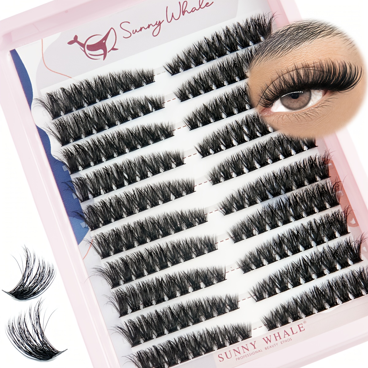 180pcs Sectional Cluster False Eyelashes 9-16mm Single Lash 80d Fluffy Thick Mink For Natural Cat Eye Effect