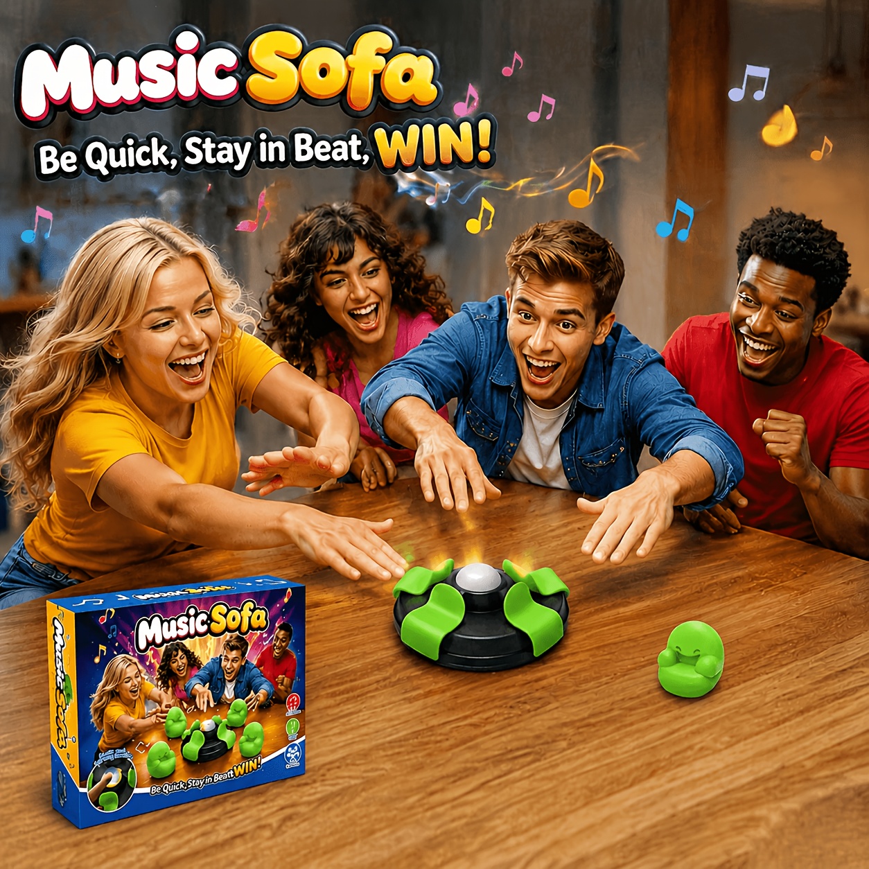 Juego de ritmo Music Sofa, juego de mesa de fiesta de luz y sonido de ritmo rápido para...