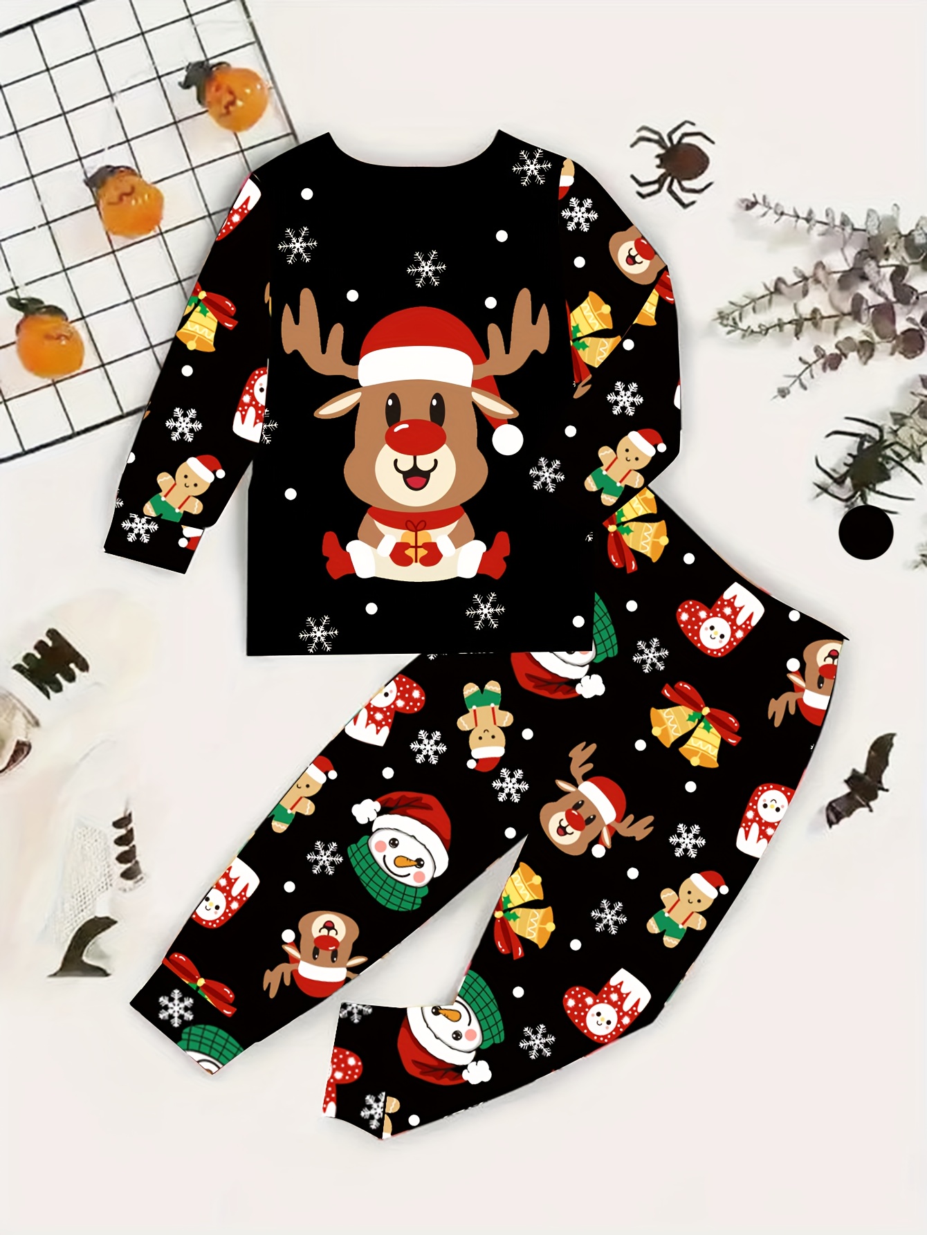 Pyjama Combinaison Enfant Hiver Avec Imprimé Ensembles De Pyjama Chaud Bébé Pyjama Famille Manches Longues Enfant Pyjama Famille Satin Pyjama Assorti Couple Maison Pyjama Noel Famille