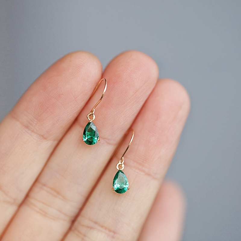 TEMU S925 Sterling Silver Plated Shaped Dangle Earrings Zirconia Golden Earrings Jewelry French Court And Minimalist Luxury, Classical Earrings Jewelry