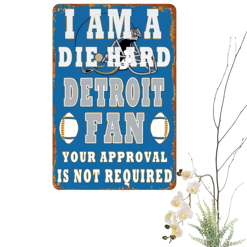 

Detroit Football Vintage Metal Tin Sign - 8x12 Inch Iron, Ideal For Office, Cafe, Garage, Bar, Pub, Club & Home Decor - Lightweight & Sports Memorabilia For Fans, Room Decor