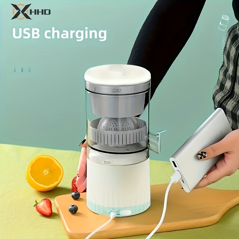 1pc portable juice extractor compact automatic juicer with     usb rechargeable with built in lithium battery easy to clean round shape abs material less than 1l capacity details 0