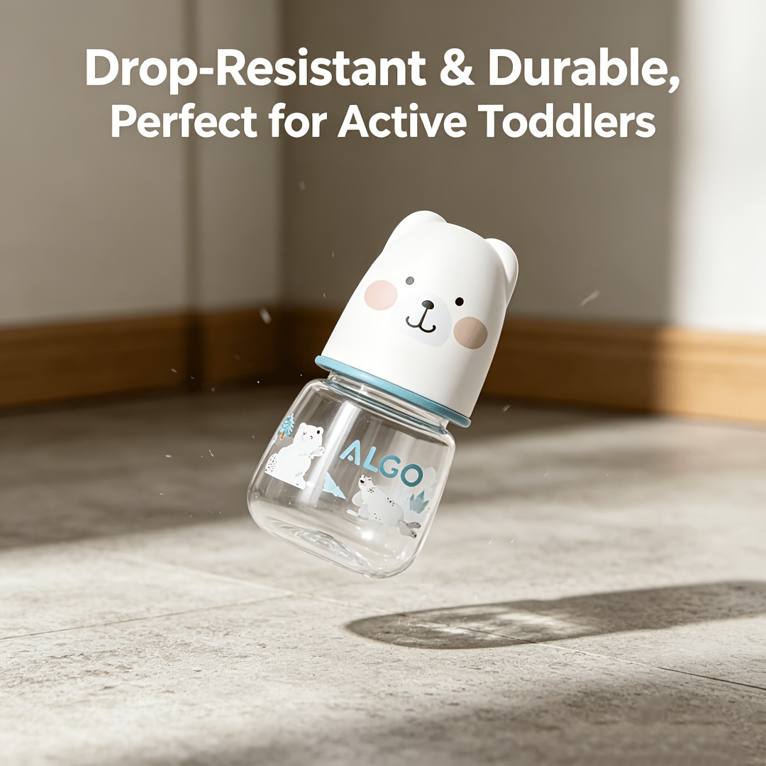 60ml Soft Cute Bear Baby Bottle, Food-Grade & Drop-Proof