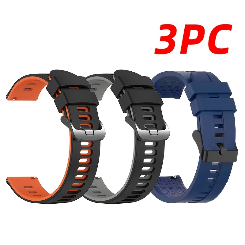 TEMU 3pack 20/22mm Silicone Watch Band Compatible With Galaxy Watch Fe/7/5/6/4 40/44mm/for Huawei Watch Gt4/ / Pro/gt6/gt7/gt7pro 46mm/for Redmi
