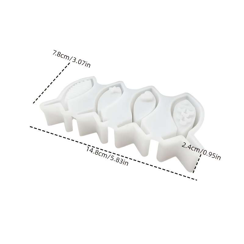 E-shop Resin Silikonform Set – 4 Mini-Fischformen für Lichtbasen – Epoxidharzformen DIY – Gestreift/Herz/Kreuz/Welle Muster – Hohle