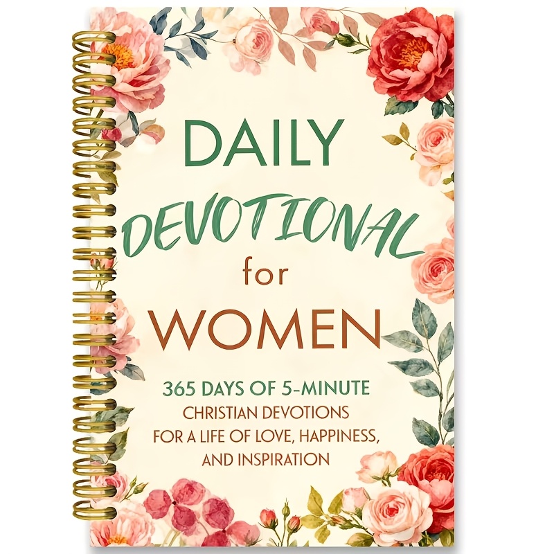 TEMU Women' 365-day Christian Journal & - Pink-brown Planner With Lined Pages, 5-minute Daily Suitable For Meditation, Group , Christmas Gifts,