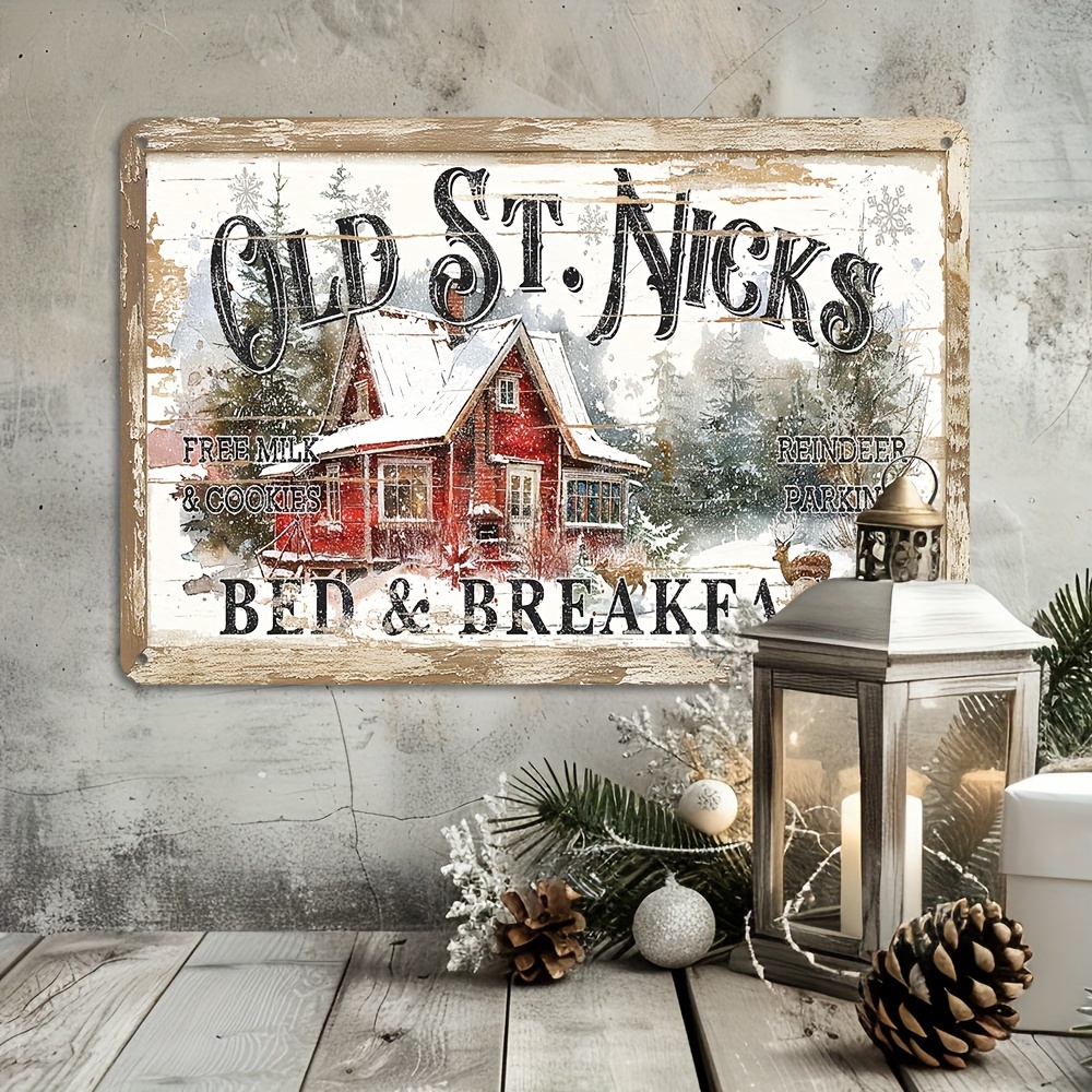 

Vintage Old St. 's Sign - 8"x12" | Christmas, Home, Living Room, Porch, And Farmhouse Decor