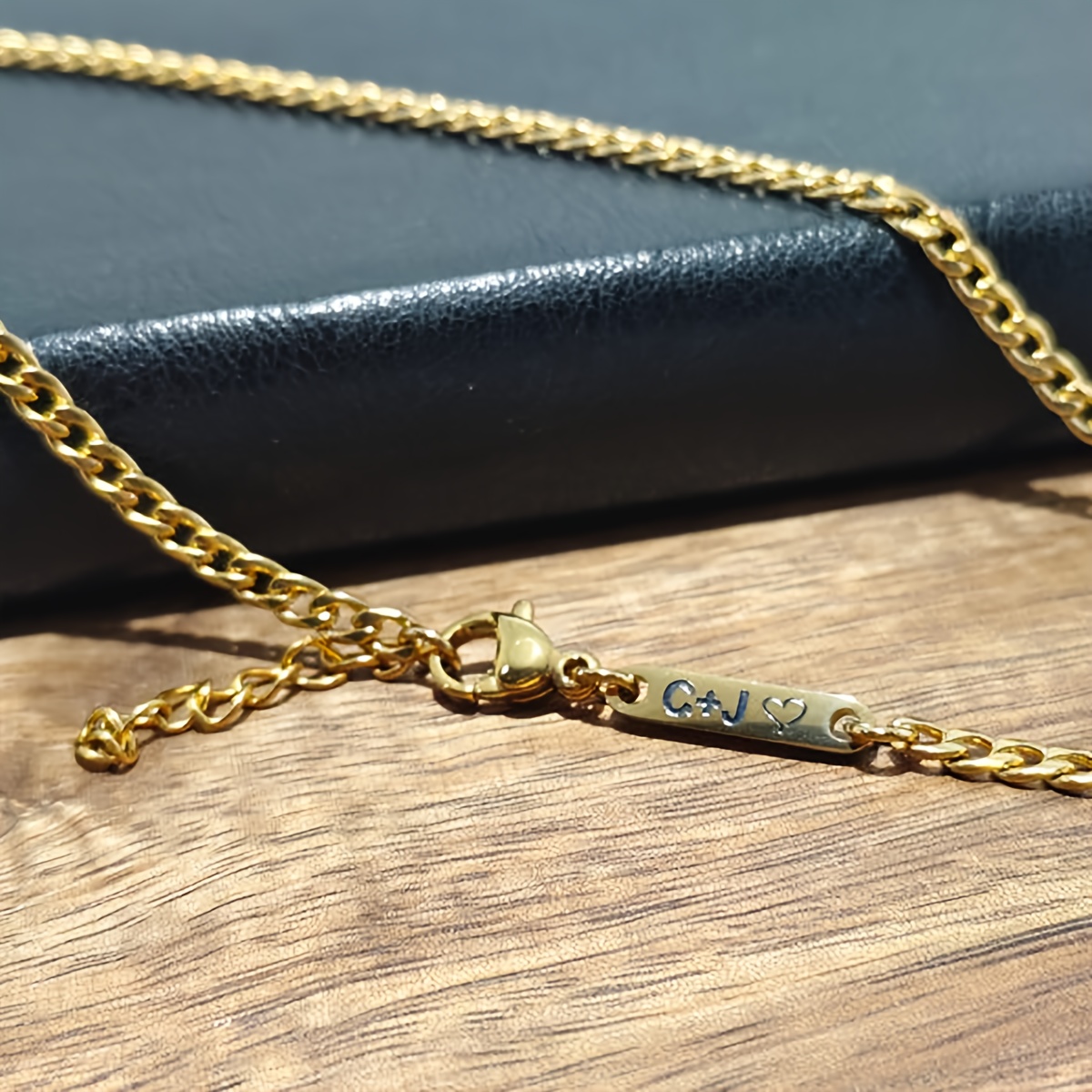 Men's Custom Nameplate Necklace with 304L Stainless Steel Cuban Chain