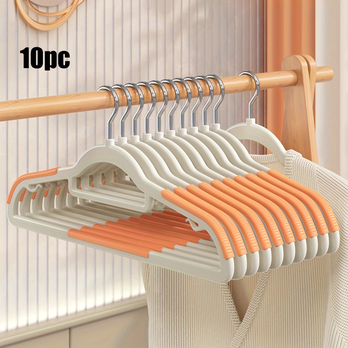 10pcs Plastic Hanger Heavy Duty Dry And Wet Clothes Hanger Non-slip Space Hanger Closet System Organizer Christmas, Christmas Gifts