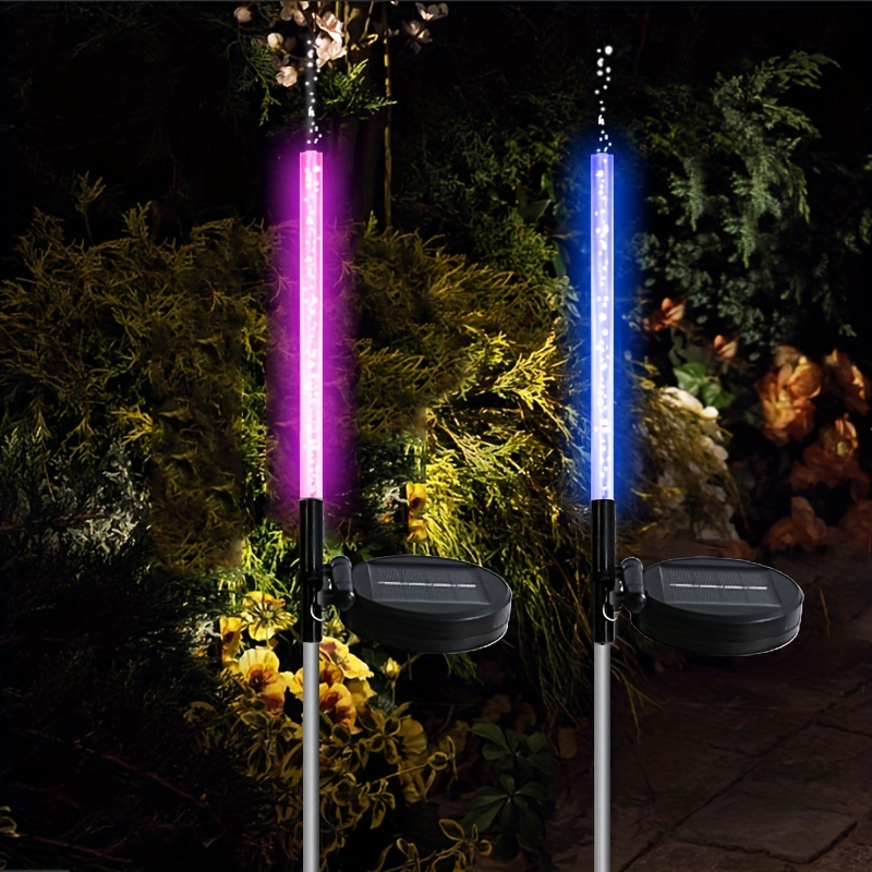 TEMU 2/4pcs Color-changing Rgb Solar Path Lights, Outdoor Garden Decoration For Terrace, Lawn, And Courtyard|ip X4