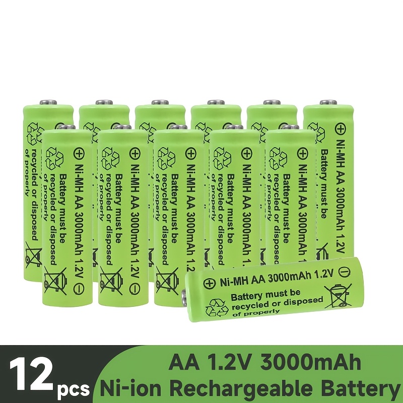 baterii aa reîncărcabile 4/8/12, 3000mah nimh, 1.2v, potrivite pentru jucării cu lumini led, mp3 players, lanterne cu flash pentru camere, aparate de ras,  , mouse wireless și tastaturi