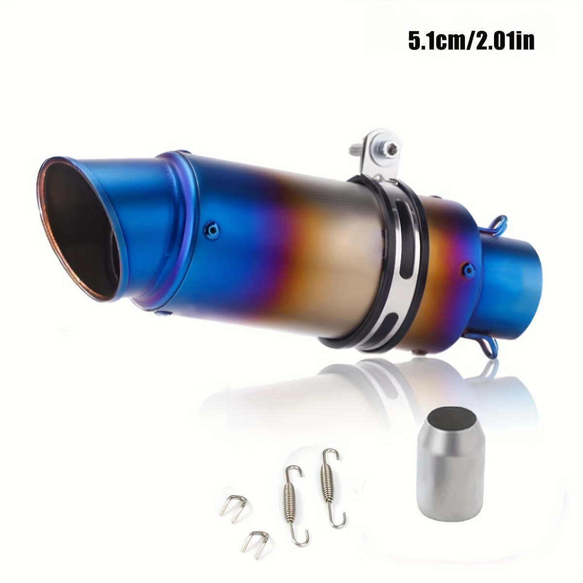 1pc 51mm universal motorcycle exhaust pipe stainless steel       street scooters sports bikes motorcycle accessories aesthetic upgrade   construction details 14