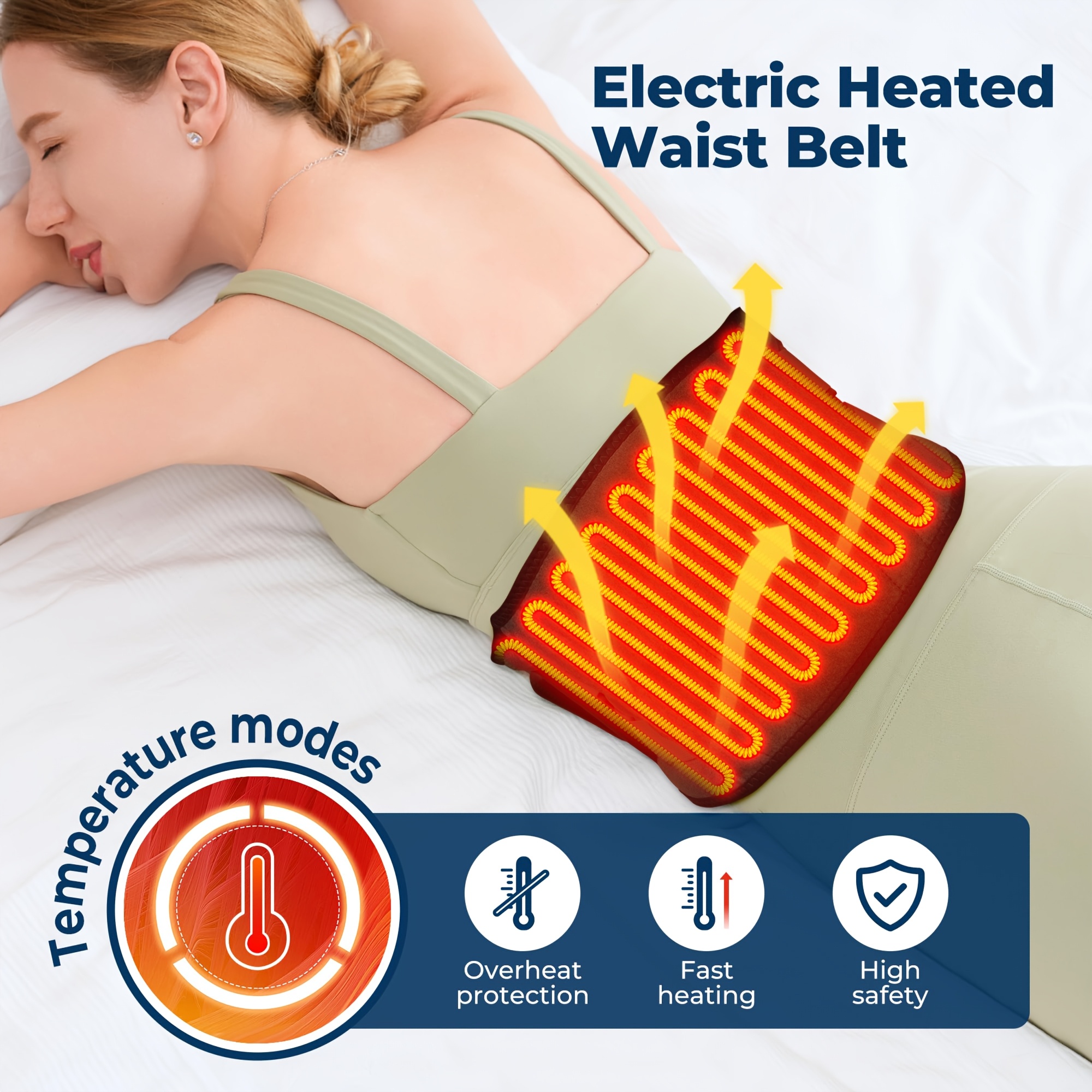 Cintura Termica Riscaldata Per Schiena 152 Cm – Massaggio E Calore A 3 Livelli – Batteria 4000 MAh