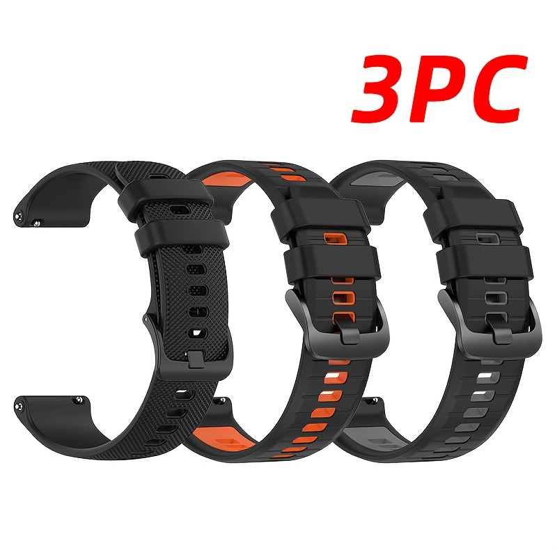 TEMU 3pcs 22/20mm Sports Silicone Watch Strap Compatible With Huawei Watch Gt4// Pro/gt6/gt7/gt7pro 46mm/garmin Forerunner 170/70/570 42/47mm/active