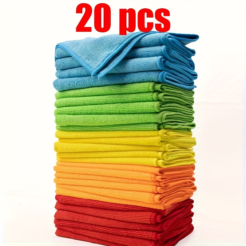 TEMU (50/20/10/5pcs) 1200-wash Microfiber Cleaning Cloths | High-performance, Super Absorbent & Streak-free | Chemical-free, Ideal For Car Washing &
