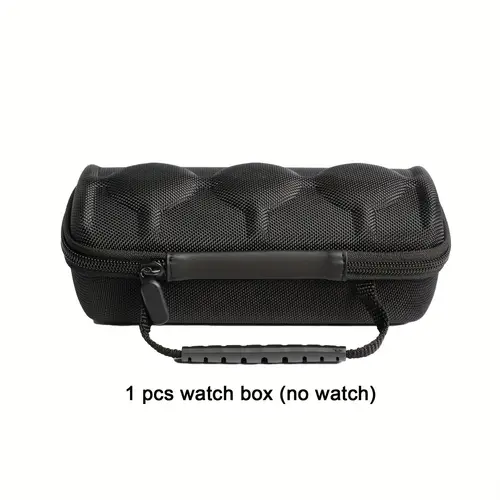 nylon watch box case portable travel watch protector black rectangle watch storage with suede interior shock absorbing pillows for 3 watches ideal for thanksgiving christmas halloween