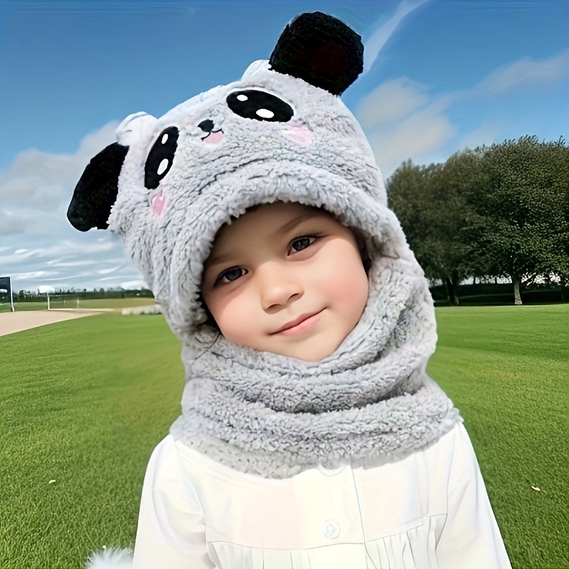 

Winter Hat Scarf With Integrated Plus Velvet, Thickened And Warm, Windproof, Ear Protection, Children's Hat