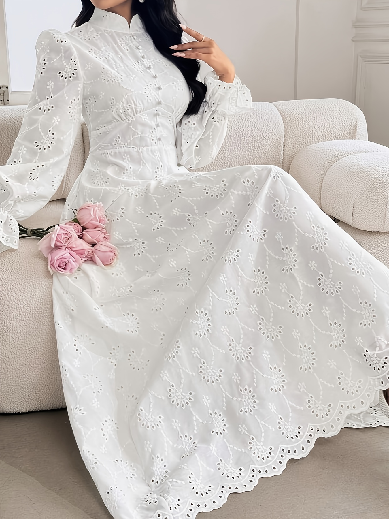 long white dresses sold on Temu United States