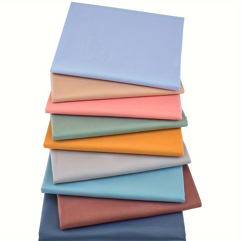 9pcs 46cm X 56cm Solid Quilting Fabric Bundles, Fat Quarters Sewing Fabric For Craft