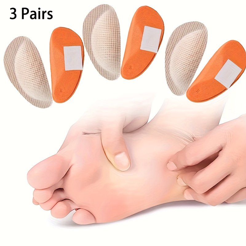 Pairsofflatfeetspecialarchsupportinsolecomfortablehalfsizedesigntexturedsurfaceshockabsorbingandbreathableunisex