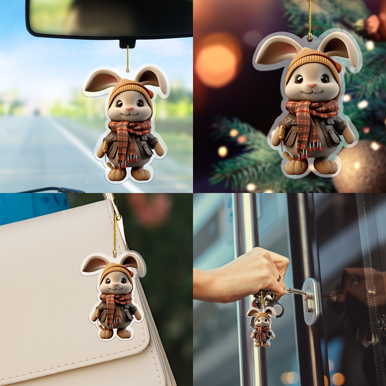 Leuke kat auto ornament,Leuke kat cartoon ontwerp auto ornament, hangende accessoires voor spiegels, schattige tak kat hanger, achteruitkijkspiegels, charme