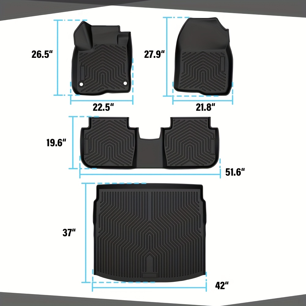 TEMU Floor Mats And Cargo Liners For The For Crv Models 2023, 2024, And 2025 (including Hybrid ), Providing And Protection. Set Of 4 Black Tpe Additions