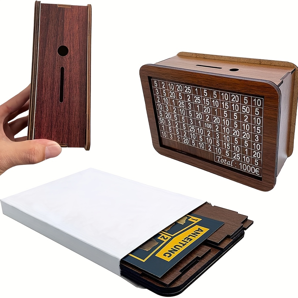 【SALE】TEMMYE 貯金箱‼️temmye  bank！ wooden reusable money bank savings counter - Temu South Africa