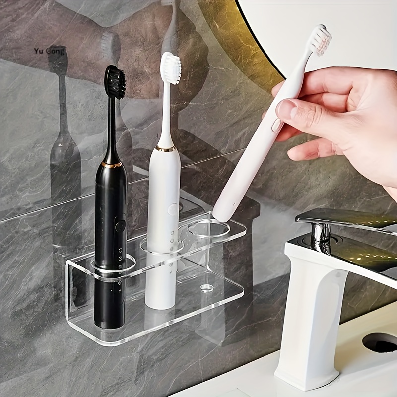 

Clear, -mounted Toothbrush - -saving Backing - Bathroom Organizer (no )