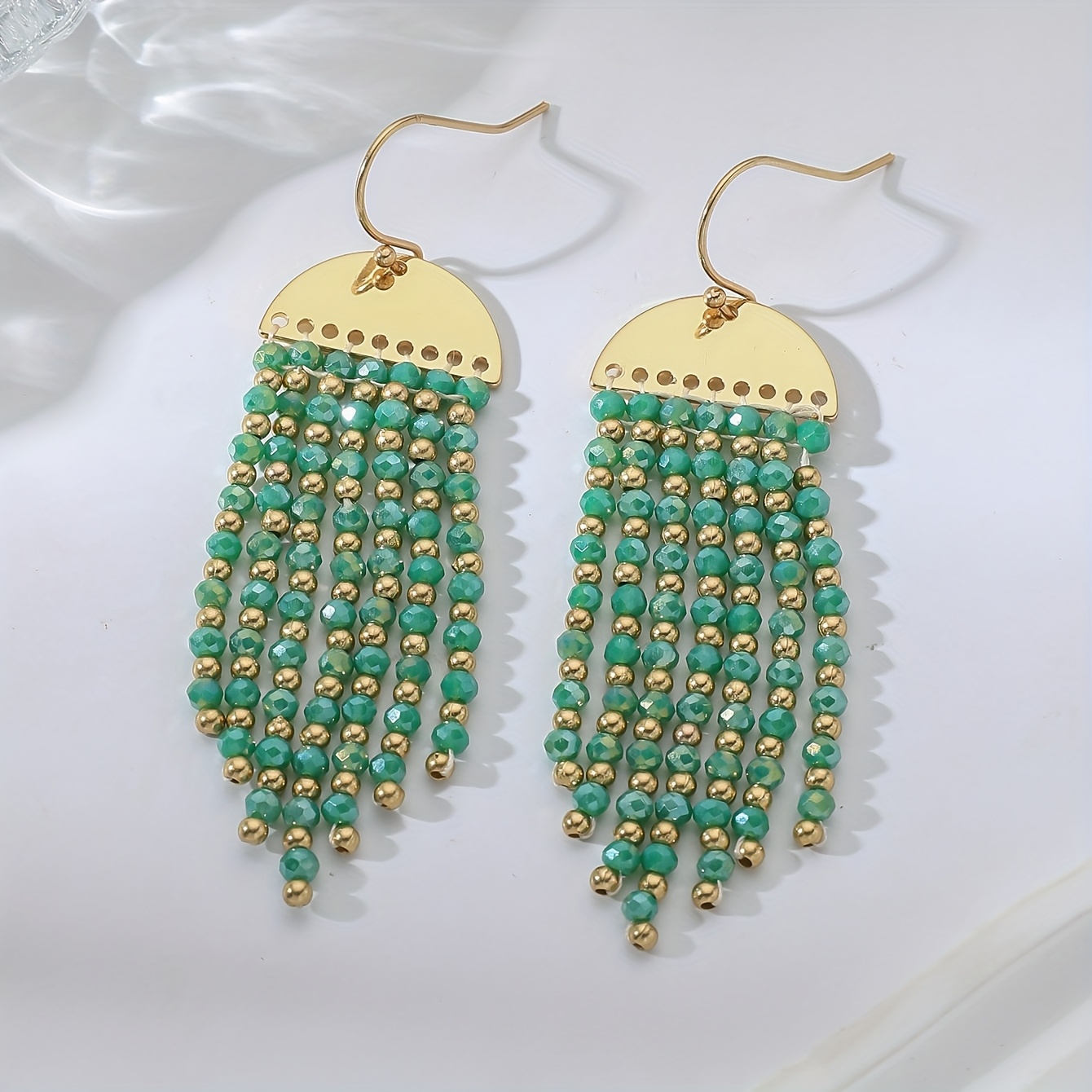 Bohemian Style Long Dangle Earrings Ethnic Beaded Drop Gift for Mom BFF