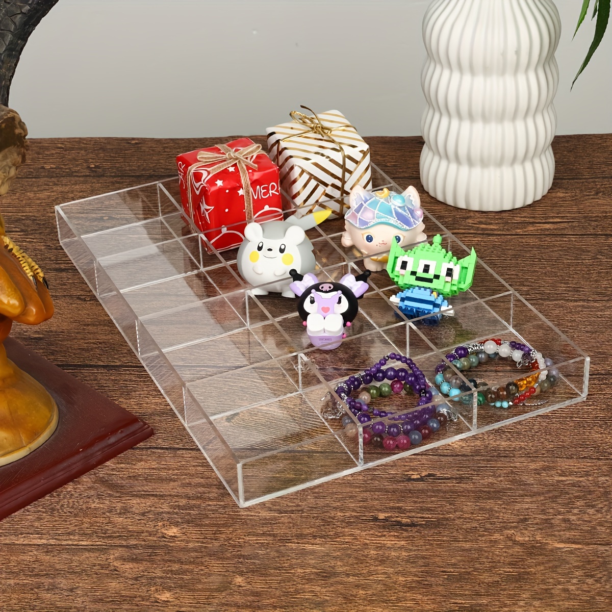 

Transparent Ps Large 3×4 Grid Storage Plate For Jewelry, Toys, Storage