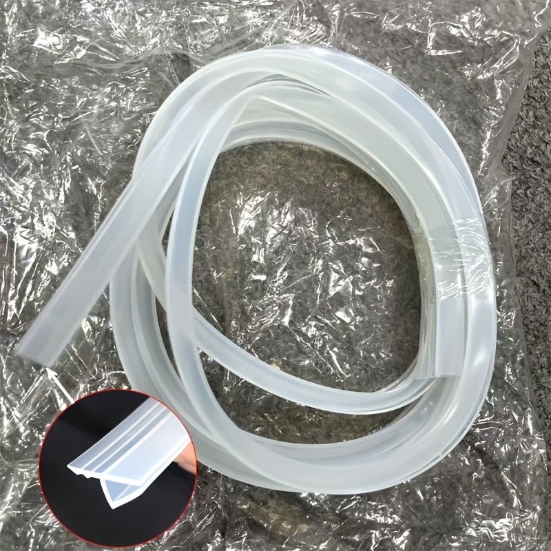 Image of 78.74 Inches Glass Seal Strip, 6mm Thick - Windproof Ventilation Strip, Suitable For Shower Rooms, Offices, , Doors And Windows - Durable Plastic Material, Flexible Sealing
