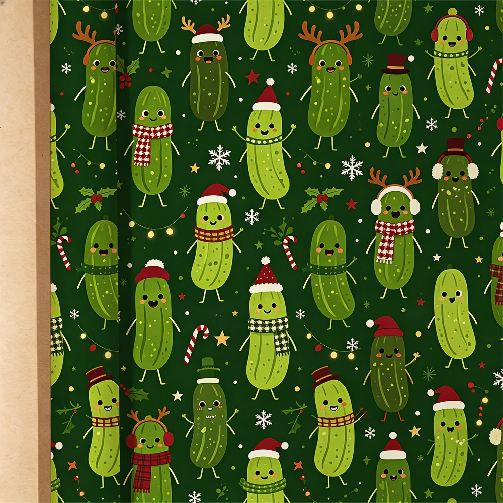 TEMU [Plat 2D] 1 Rouleau de Thème Cornichon de Noël, Idéal pour de Cadeaux de Fêtes et les Décorations de Fête, avec un Adorable Motif Imprimé de