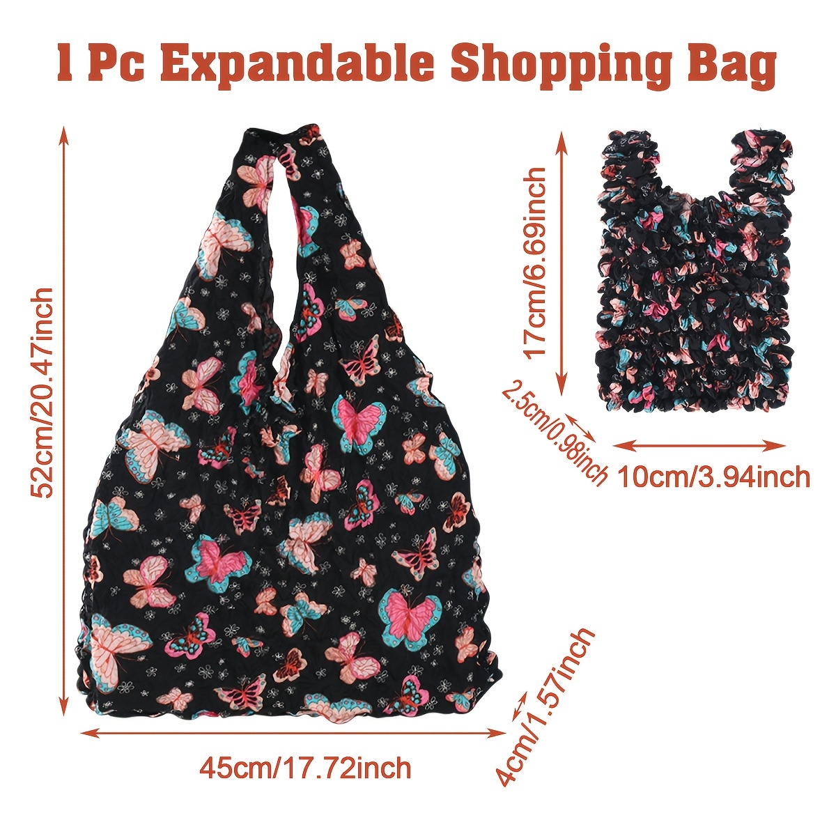 TEMU 1 stuk Vlinder Draagtas met Elegante Roze Vlinderpatronen - Geschikt voor Vlinder Themafeesten, Winkelen, Reizen, Organiseren, Opslag, voor