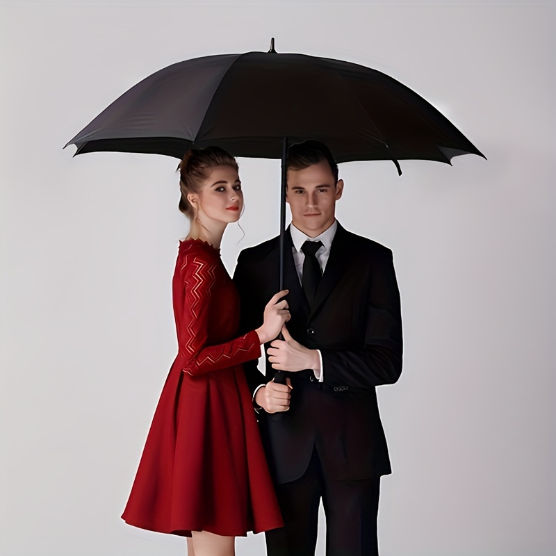 

1pc Automatic Large Umbrella, Straight Handle Automatic Double Layer Umbrella For Men And Women, Waterproof Windproof Umbrella, Enlarged Umbrella Surface, Sturdy And Durable Umbrella