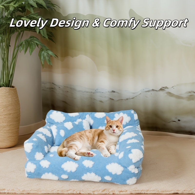 cozy cloud pattern pet sofa bed for dogs cats large   soft warm detachable cover ideal for indoor outdoor use   sofa bed   design durable polyester cover pet beds Product details 3