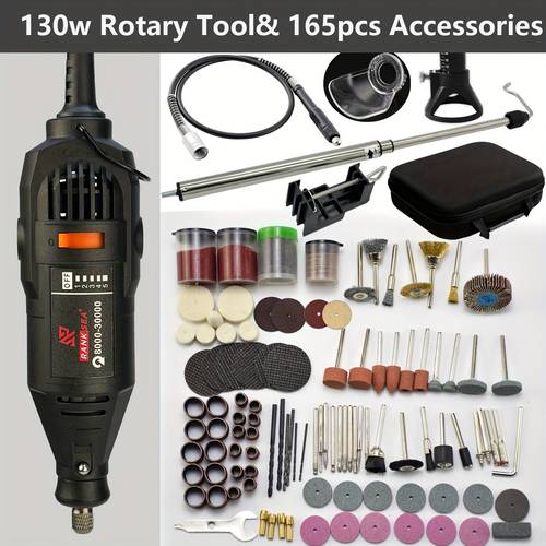 25/28/43/105pcs Rotary Tool Kit, Speed Adjustments 8000-30000RPM, Equipped With Flex Shaft And Multifunctional Chuck, 43 Accessories, Power Multipurpose Set For Craft Projects And DIY Creations