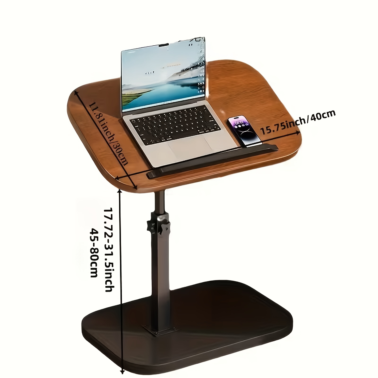TEMU Table d'appoint rotative à hauteur réglable & Bureau pour ordinateur portable - Table compacte moderne et portable multifonctionnelle avec base