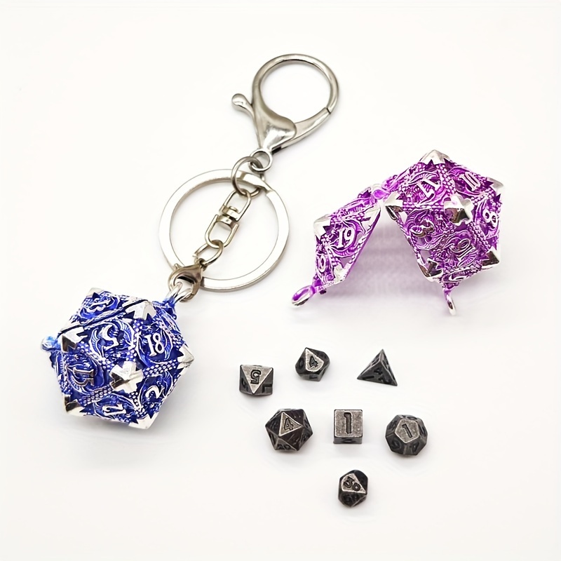 

Metal Dragon Dice Keychains - 6mm Role Playing Game Accessories