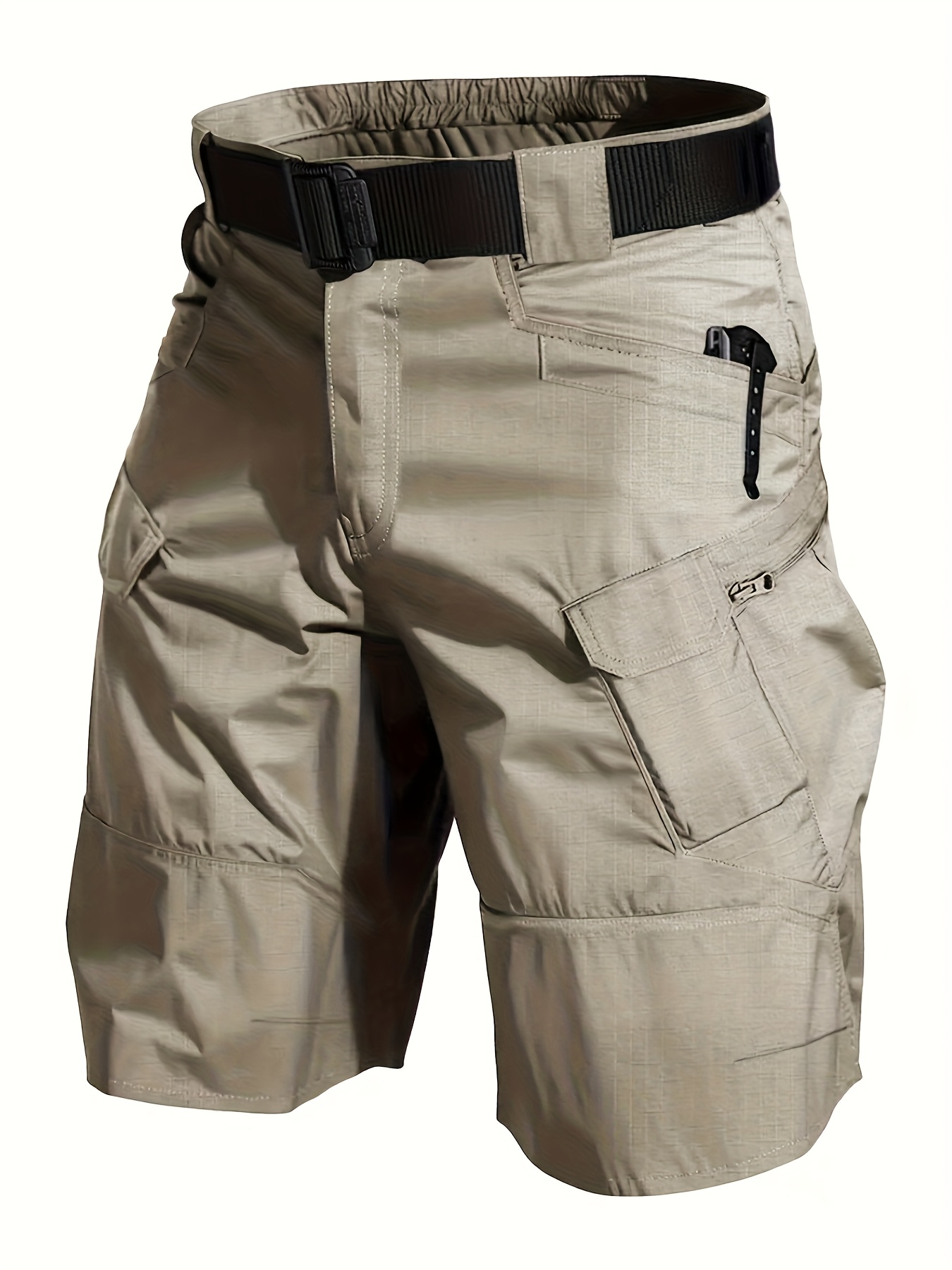 mens   cargo shorts heavy duty non stretch fabric multi pocket outdoor work pants with adjustable drawstring waist navy blue for hiking travel fishing no belt required hiking gear functional design durable construction hiking apparel functional design reinforced stitching hiking enthusiasts