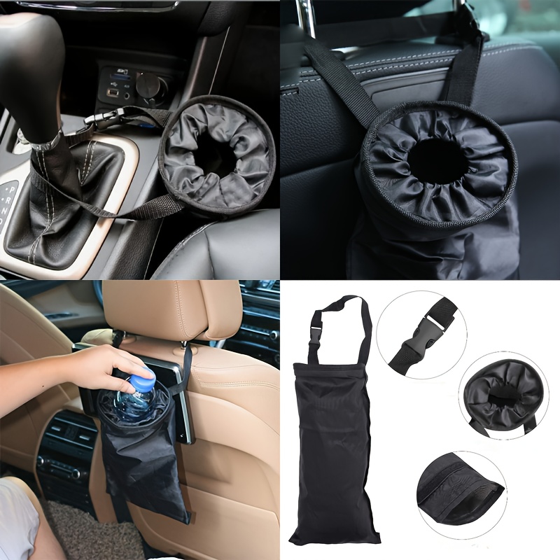universal car trash bag hanging foldable vehicle garbage bag for seat headrest daily car trash storage car organizer portable washable storage pouch for family travel and long drives