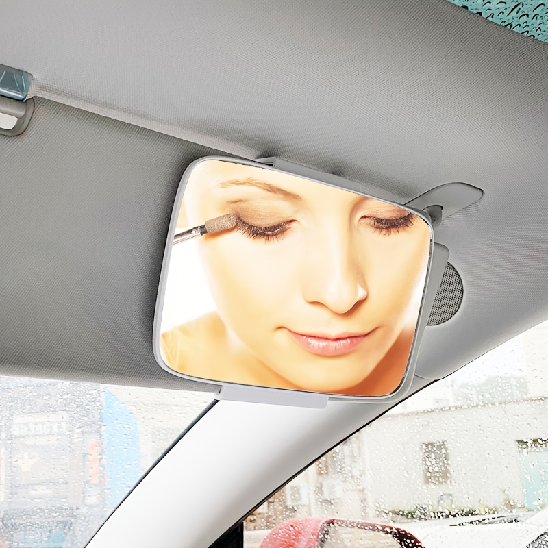 TEMU Specchietto di cortesia parasole per auto 2 in 1, specchietti per trucco cosmetico con clip per scrivania/tavolo, specchio cosmetico per interni