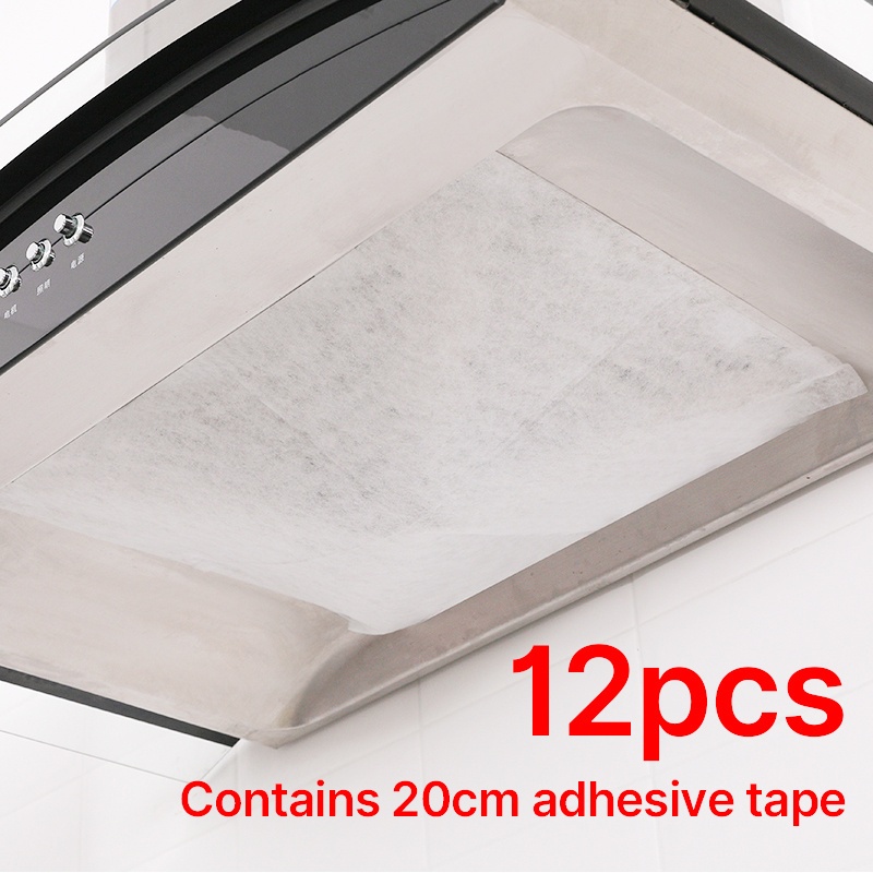 TEMU Oil-absorbing Filter Paper, 12 Sheets, Kitchen Oil-absorbing Film, Kitchen Range Hood Cover, Oil And Smoke Filtration Without Washing, Suitable