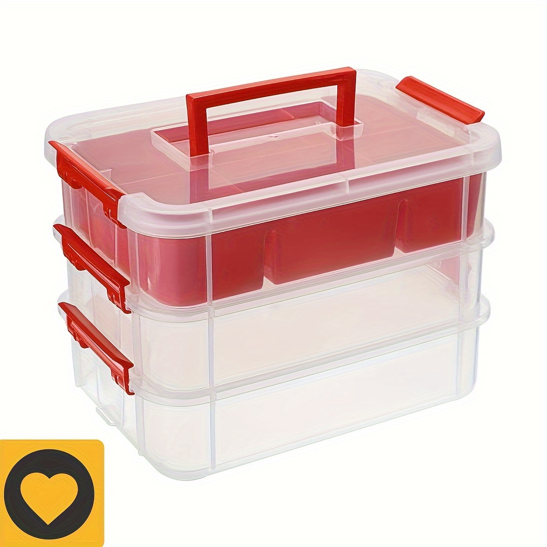 3 layer Stackable Storage Box Plastic Storage Box Handles - Temu