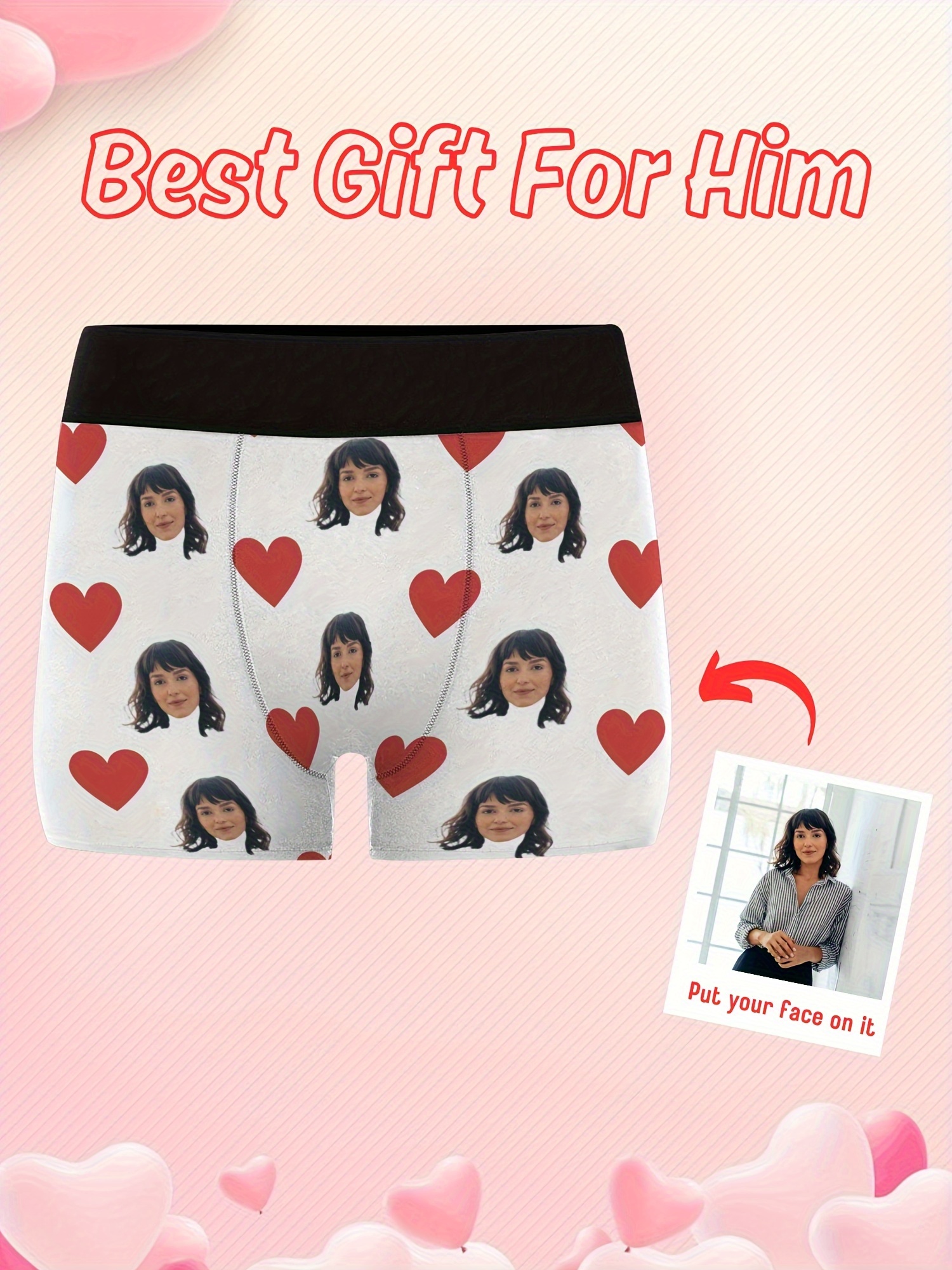 Personalised Face Custom Valentine's Boxer Shorts/Trunks – A.C