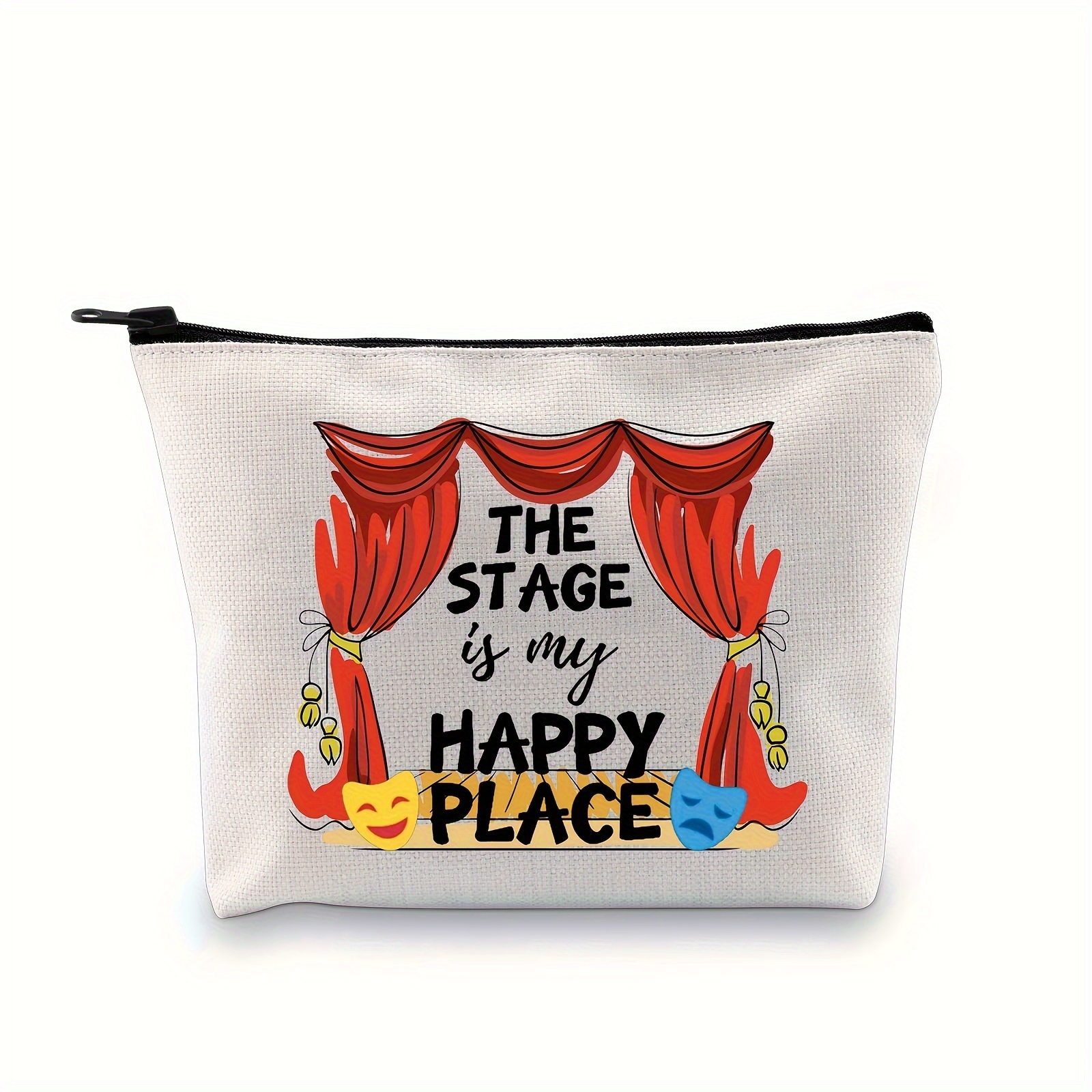

Performer Gift, Play Performer Gift, Musical Lovers Gifts, The Stage Is My Happy Place Cosmetic Bag, Gift For Musician (stage Is My Happy Place)