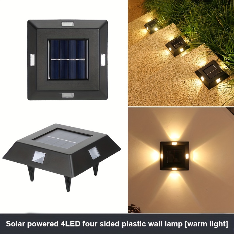 2/4/6pcs Luces Solares Exteriores Luz Decorativa Pared Patio - Temu Spain